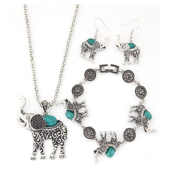 Elephant Necklace Earrings Bracelet 1 1