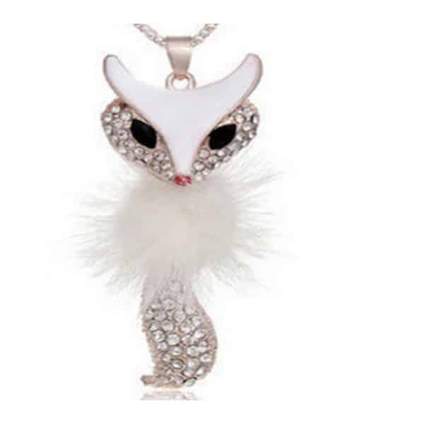 White Fox Necklace